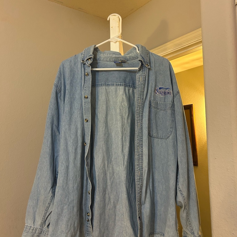 Port and Company Men's Light Blue Shirt Jacket